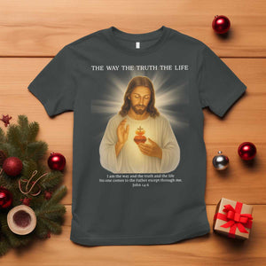 Jesus Christian Christmas T Shirt Cross Bible Verse Inspirational TS14 Dark Heather Print Your Wear