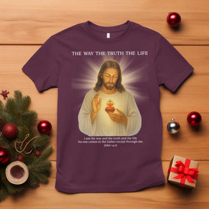 Jesus Christian Christmas T Shirt Cross Bible Verse Inspirational TS14 Maroon Print Your Wear