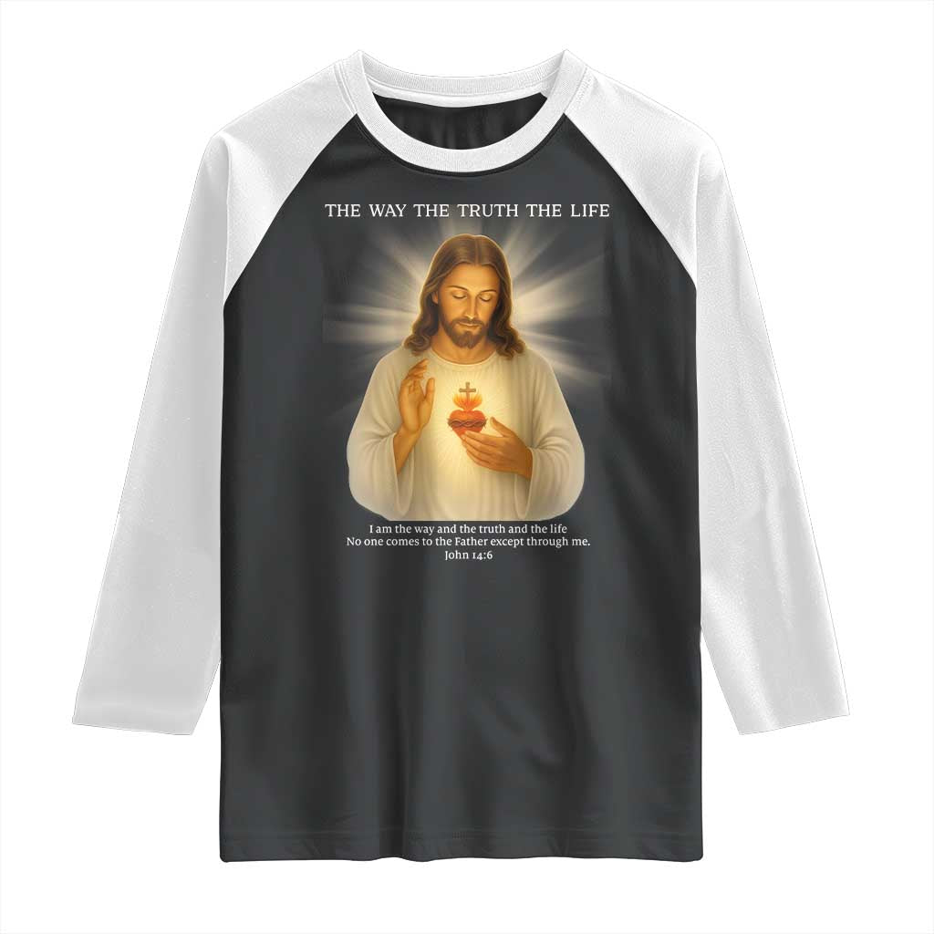 Jesus Christian Christmas Raglan Shirt Cross Bible Verse Inspirational TS14 Black White Print Your Wear