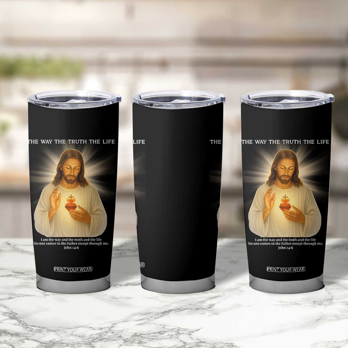 Jesus Christian Christmas Tumbler Cup Cross Bible Verse Inspirational TS14 Print Your Wear