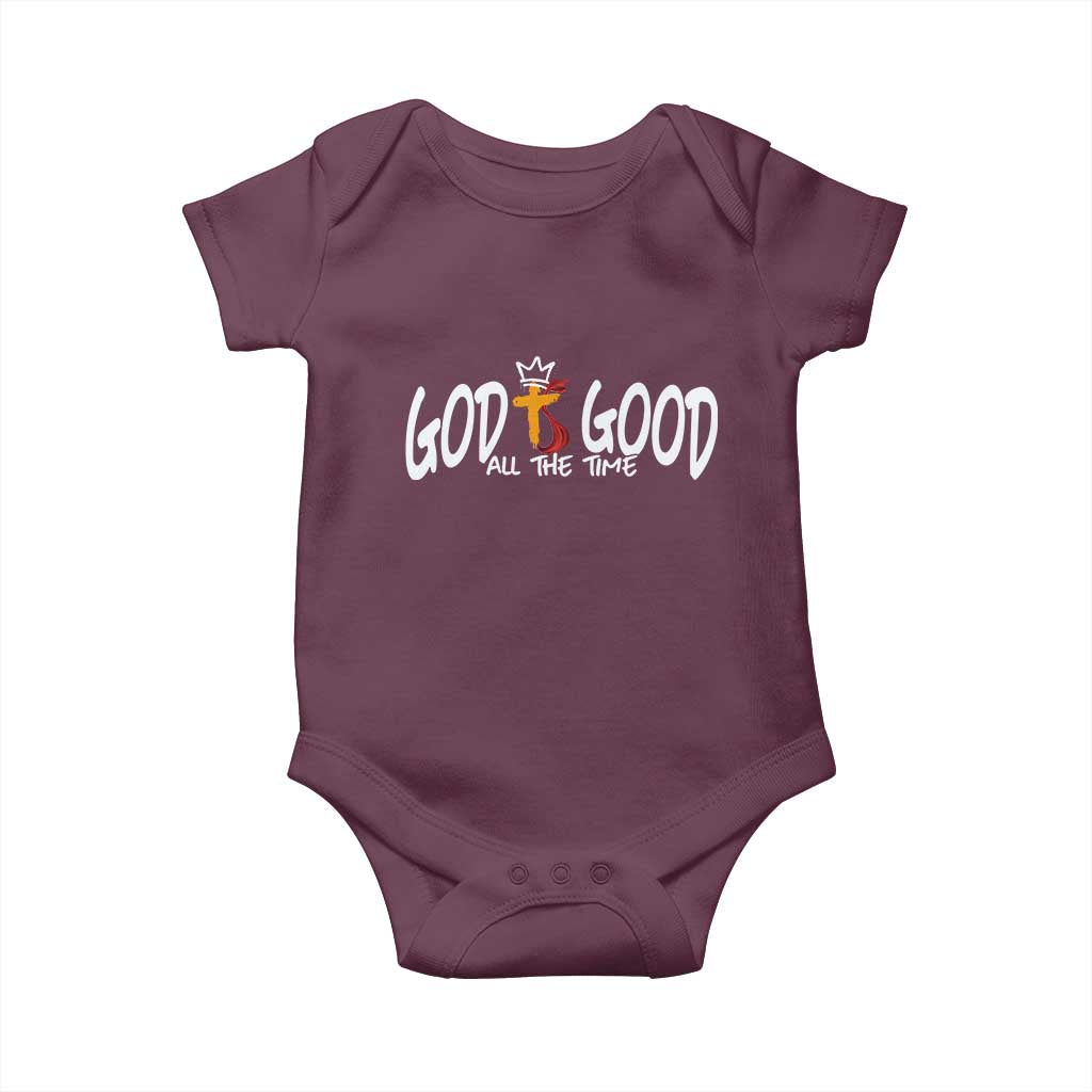 Jesus Christian Baby Onesie God Is Good All The Time TS14 Maroon Print Your Wear