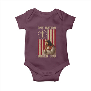 Jesus Christian Baby Onesie One Nation Under God TS14 Maroon Print Your Wear