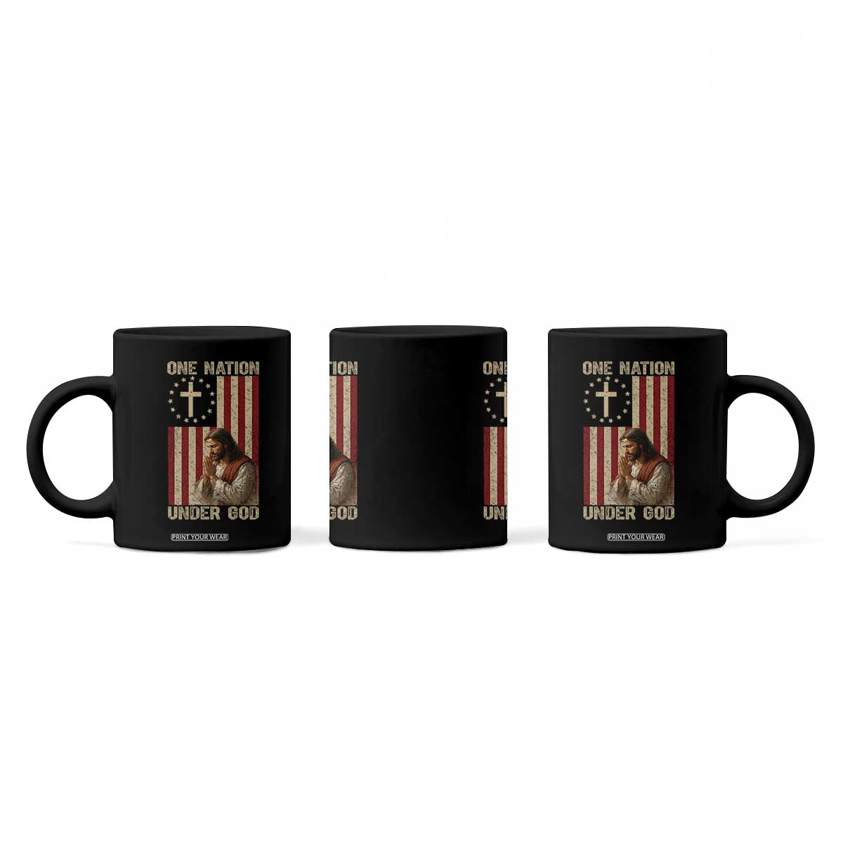 Jesus Christian Coffee Mug One Nation Under God TS14 Print Your Wear