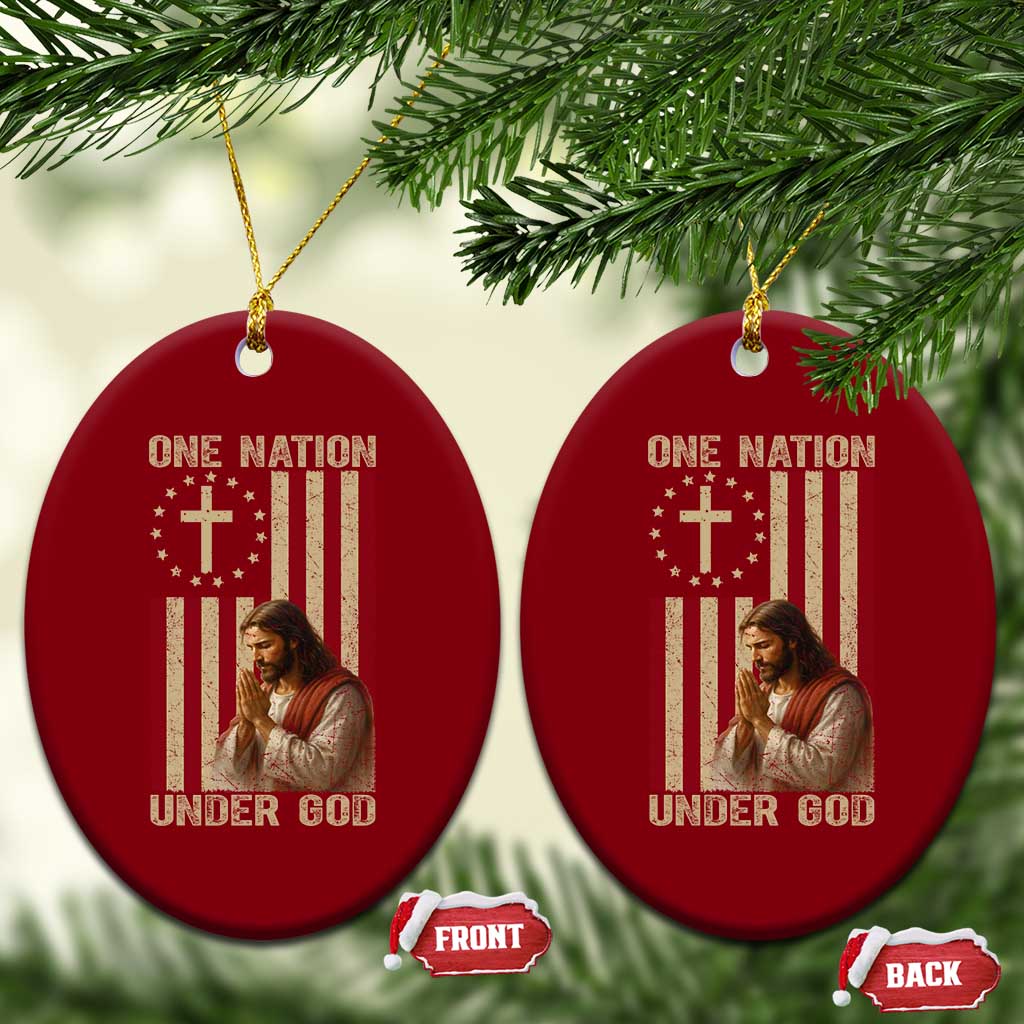 Jesus Christian Ceramic Ornament One Nation Under God TS14 Print Your Wear