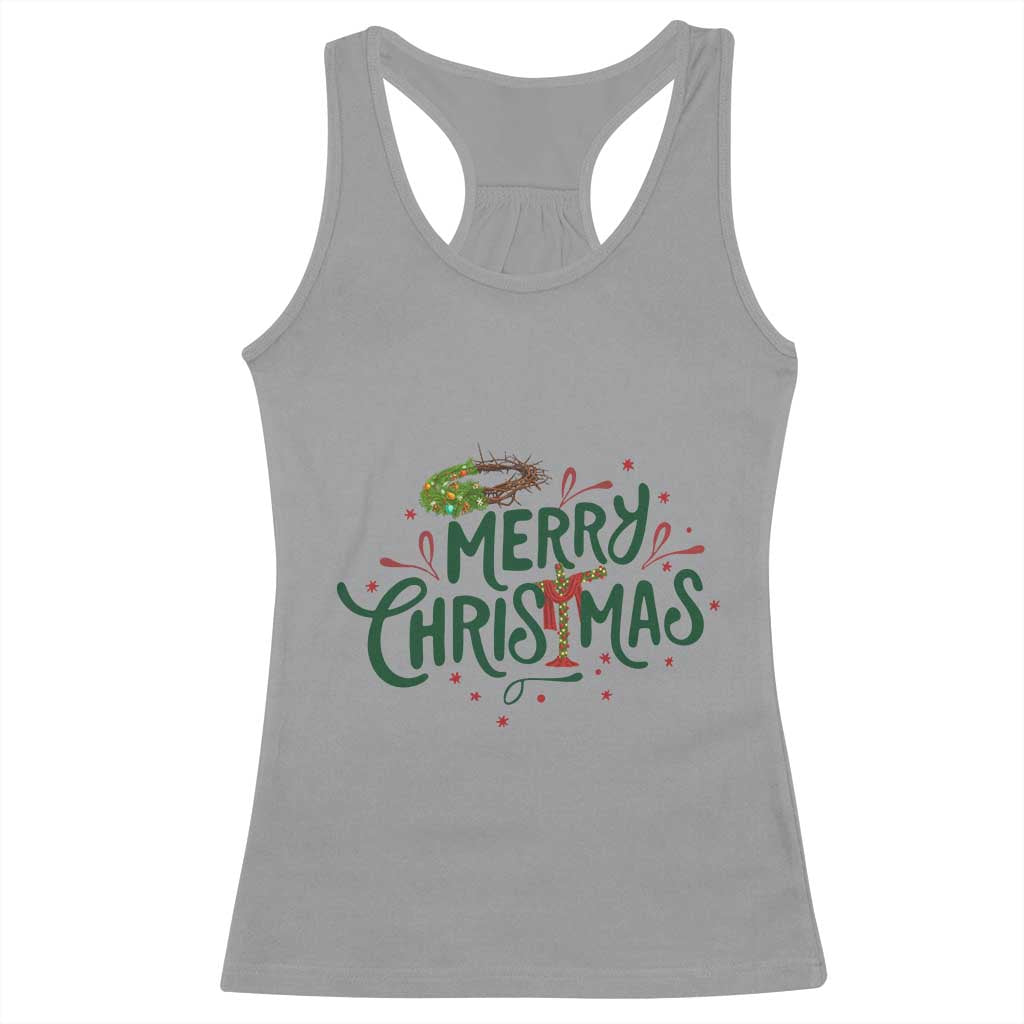 Jesus Christian Christmas Racerback Tank Top TS14 Sport Gray Print Your Wear