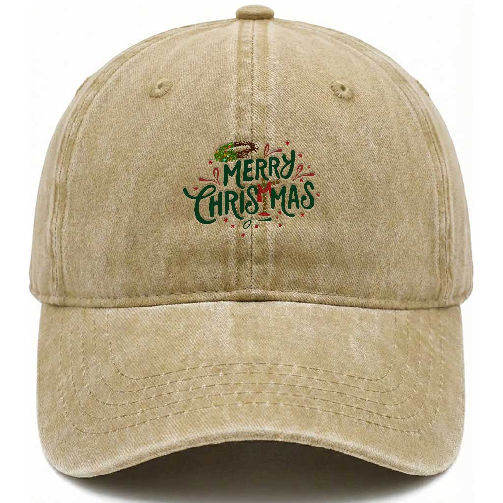 Jesus Christian Christmas Washed Cotton Baseball Cap TS14 Washed Cap Universal Fit Khaki Print Your Wear