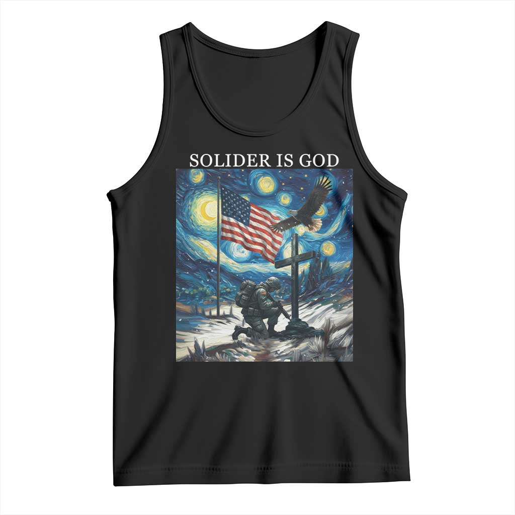 Solider Army Christian Tank Top Cross Starry Night Faith Patriotic Jesus TS14 Black Print Your Wear