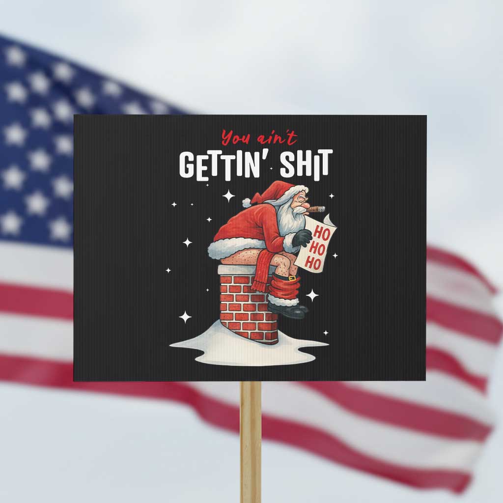 Funny Santa Christmas Protest Sign You Are Not Getting Shit TS14 Horizontal 18