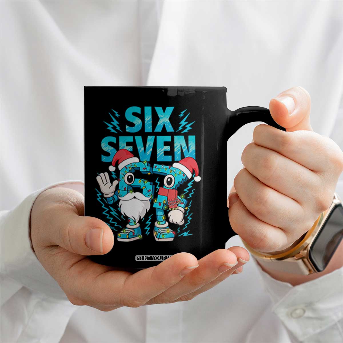 67 Six Seven Christmas Coffee Mug Funny Italian Brainrot Meme TS14 Print Your Wear