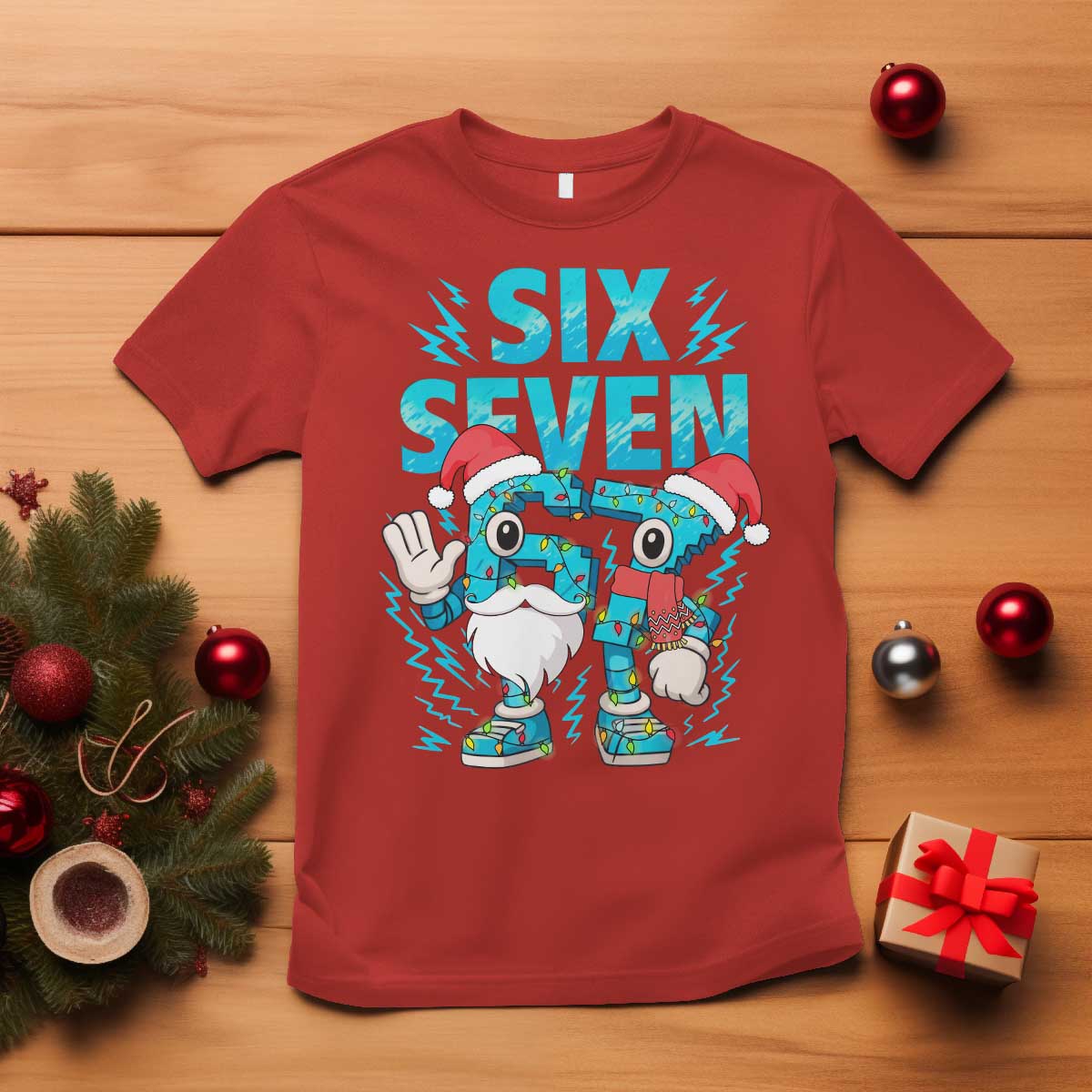 67 Six Seven Christmas T Shirt Funny Italian Brainrot Meme TS14 Red Print Your Wear