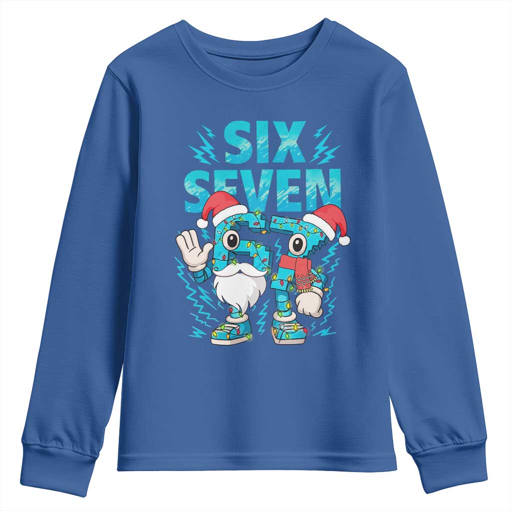 67 Six Seven Christmas Youth Sweatshirt Funny Italian Brainrot Meme TS14 Royal Blue Print Your Wear