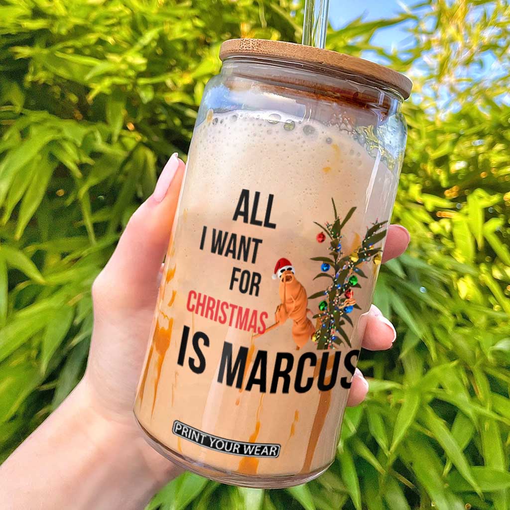 Marcus The Worm Robert Meme Glass Can All I Want For Christmas Is Marcus TS14 White Print Your Wear