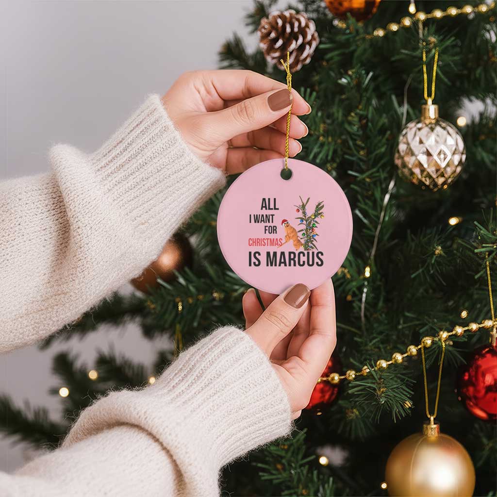 Marcus The Worm Robert Meme Ceramic Ornament All I Want For Christmas Is Marcus TS14 1pc Light Pink Print Your Wear