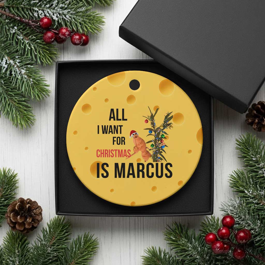 Marcus The Worm Robert Meme Ceramic Ornament All I Want For Christmas Is Marcus TS14 1pc Yellow Cheese Print Your Wear