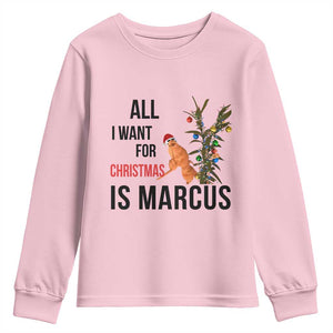 Marcus The Worm Robert Meme Youth Sweatshirt All I Want For Christmas Is Marcus TS14 Light Pink Print Your Wear