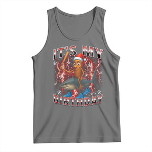 Italian Brainrot Christmas Meme Tank Top It Is My Birthday TS14 Black Heather Print Your Wear