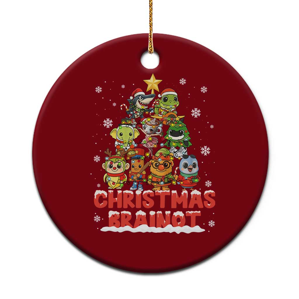 Italian Brainrot Christmas Tree Meme Ceramic Ornament TS14 1pc Red Print Your Wear