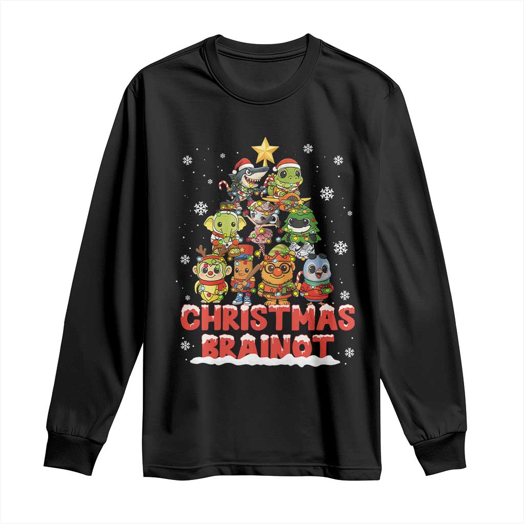 Italian Brainrot Christmas Tree Meme Long Sleeve Shirt TS14 Black Print Your Wear
