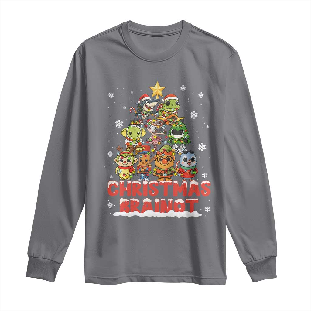 Italian Brainrot Christmas Tree Meme Long Sleeve Shirt TS14 Charcoal Print Your Wear