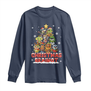 Italian Brainrot Christmas Tree Meme Long Sleeve Shirt TS14 Navy Print Your Wear