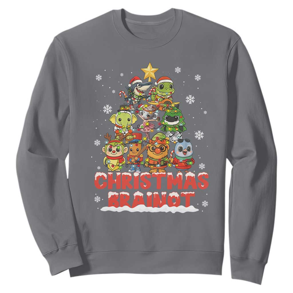 Italian Brainrot Christmas Tree Meme Sweatshirt TS14 Charcoal Print Your Wear