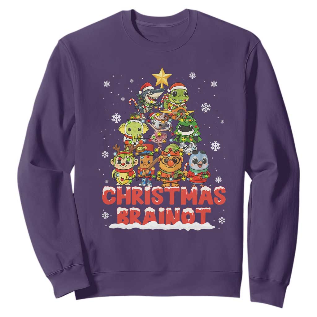 Italian Brainrot Christmas Tree Meme Sweatshirt TS14 Purple Print Your Wear