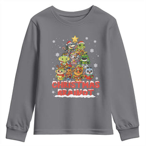 Italian Brainrot Christmas Tree Meme Youth Sweatshirt TS14 Charcoal Print Your Wear