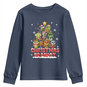 Italian Brainrot Christmas Tree Meme Youth Sweatshirt TS14 Navy Print Your Wear