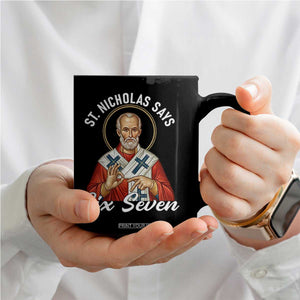 Funny Six Seven Meme Coffee Mug Saint Nicholas Says 67 Gen Alpha Slang TS14 Print Your Wear