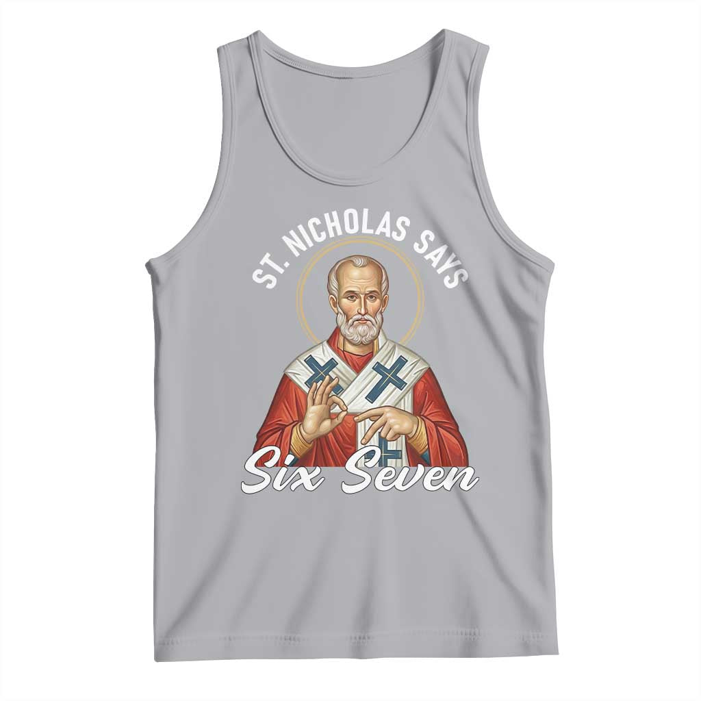 Funny Six Seven Meme Tank Top Saint Nicholas Says 67 Gen Alpha Slang TS14 Athletic Heather Print Your Wear