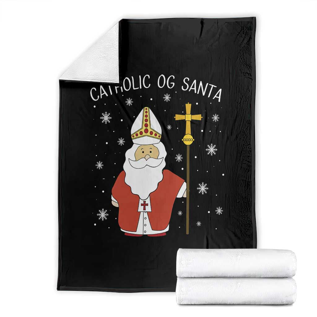 Saint Nicholas Catholic Christmas Throw Blanket TS14 Black Print Your Wear