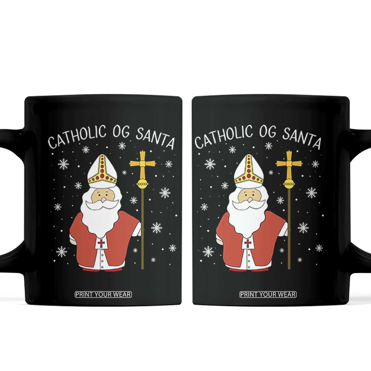 Saint Nicholas Catholic Christmas Coffee Mug TS14 Black Print Your Wear