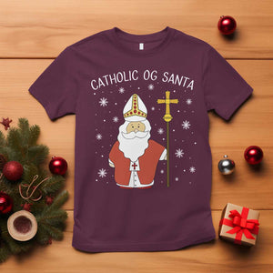Saint Nicholas Catholic Christmas T Shirt TS14 Maroon Print Your Wear