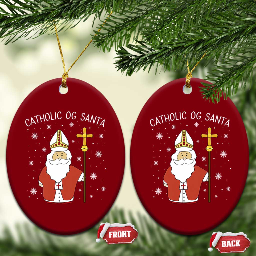 Saint Nicholas Catholic Christmas Ceramic Ornament TS14 Print Your Wear