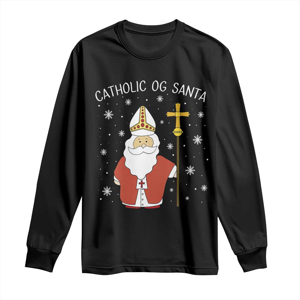 Saint Nicholas Catholic Christmas Long Sleeve Shirt TS14 Black Print Your Wear