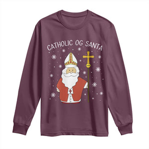 Saint Nicholas Catholic Christmas Long Sleeve Shirt TS14 Maroon Print Your Wear