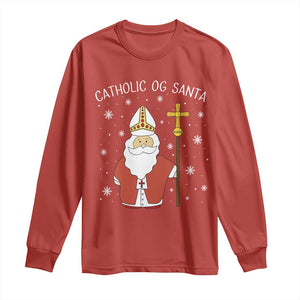 Saint Nicholas Catholic Christmas Long Sleeve Shirt TS14 Red Print Your Wear