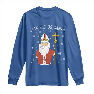 Saint Nicholas Catholic Christmas Long Sleeve Shirt TS14 Royal Blue Print Your Wear