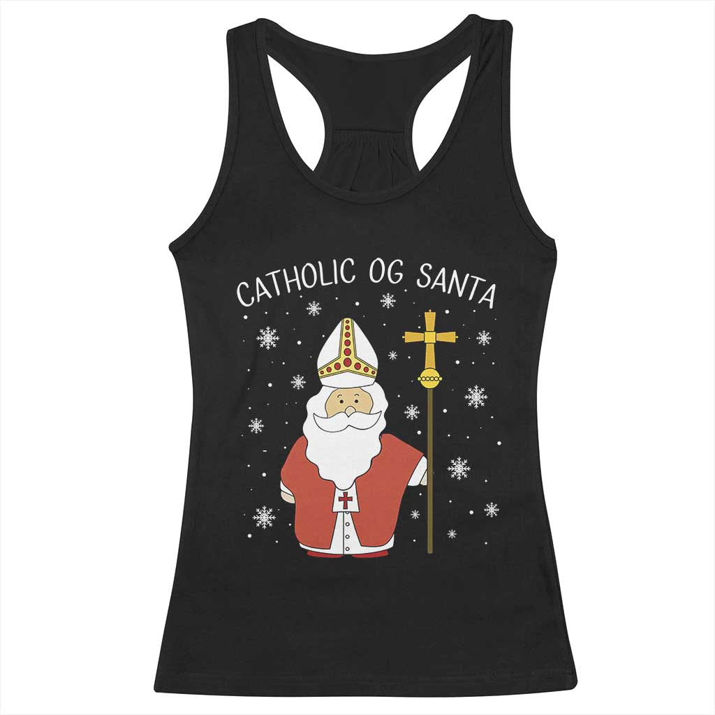 Saint Nicholas Catholic Christmas Racerback Tank Top TS14 Black Print Your Wear