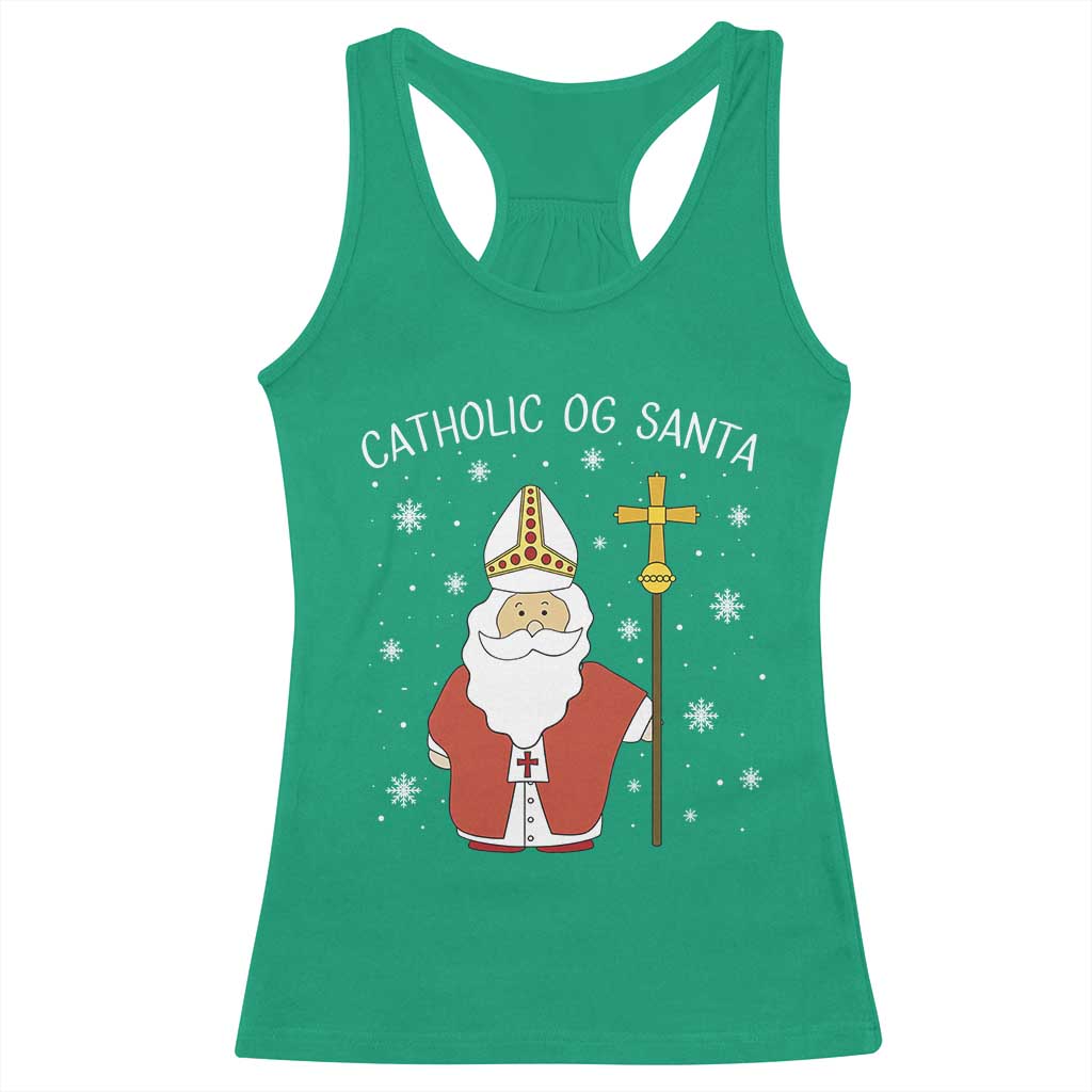 Saint Nicholas Catholic Christmas Racerback Tank Top TS14 Irish Green Print Your Wear