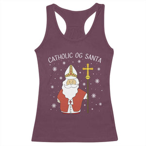 Saint Nicholas Catholic Christmas Racerback Tank Top TS14 Maroon Print Your Wear