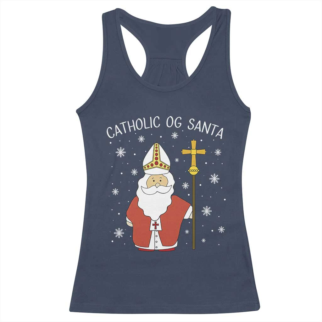 Saint Nicholas Catholic Christmas Racerback Tank Top TS14 Navy Print Your Wear