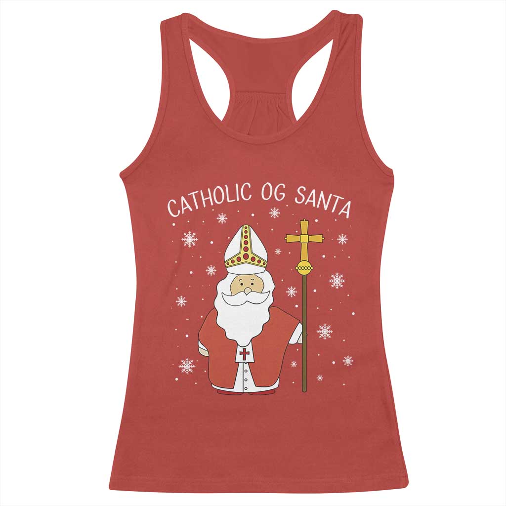Saint Nicholas Catholic Christmas Racerback Tank Top TS14 Red Print Your Wear