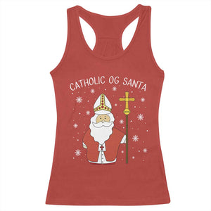 Saint Nicholas Catholic Christmas Racerback Tank Top TS14 Red Print Your Wear