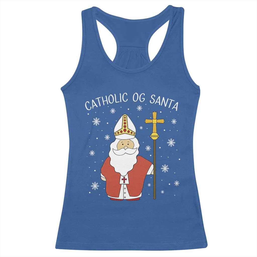 Saint Nicholas Catholic Christmas Racerback Tank Top TS14 Royal Blue Print Your Wear