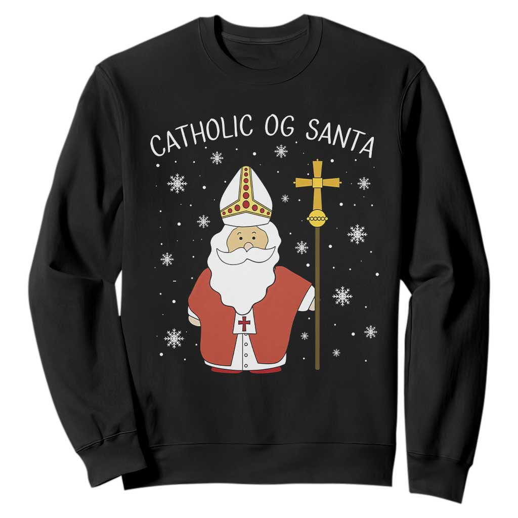Saint Nicholas Catholic Christmas Sweatshirt TS14 Black Print Your Wear