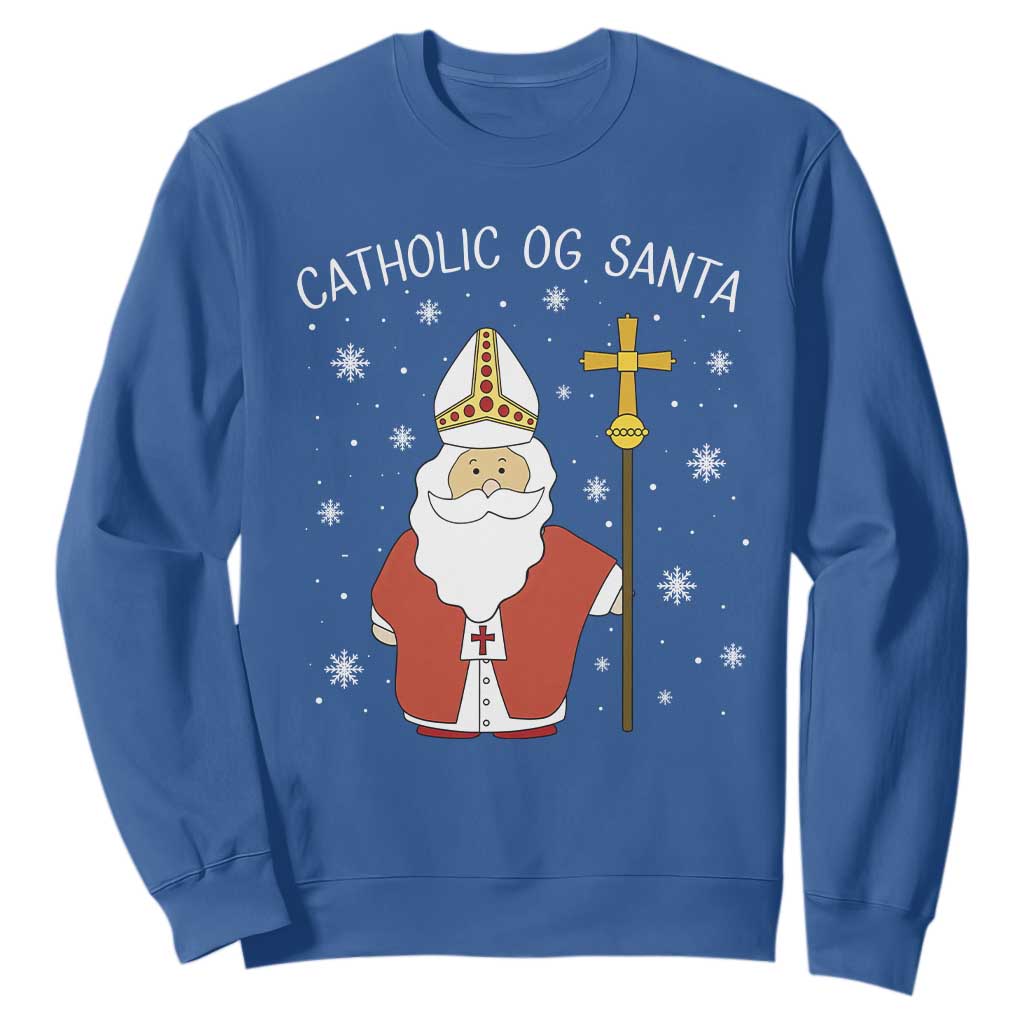 Saint Nicholas Catholic Christmas Sweatshirt TS14 Royal Blue Print Your Wear