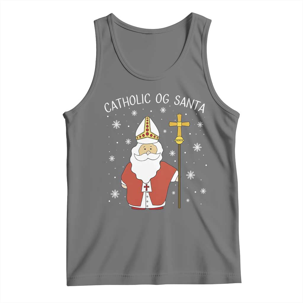 Saint Nicholas Catholic Christmas Tank Top TS14 Black Heather Print Your Wear