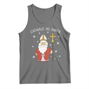Saint Nicholas Catholic Christmas Tank Top TS14 Black Heather Print Your Wear