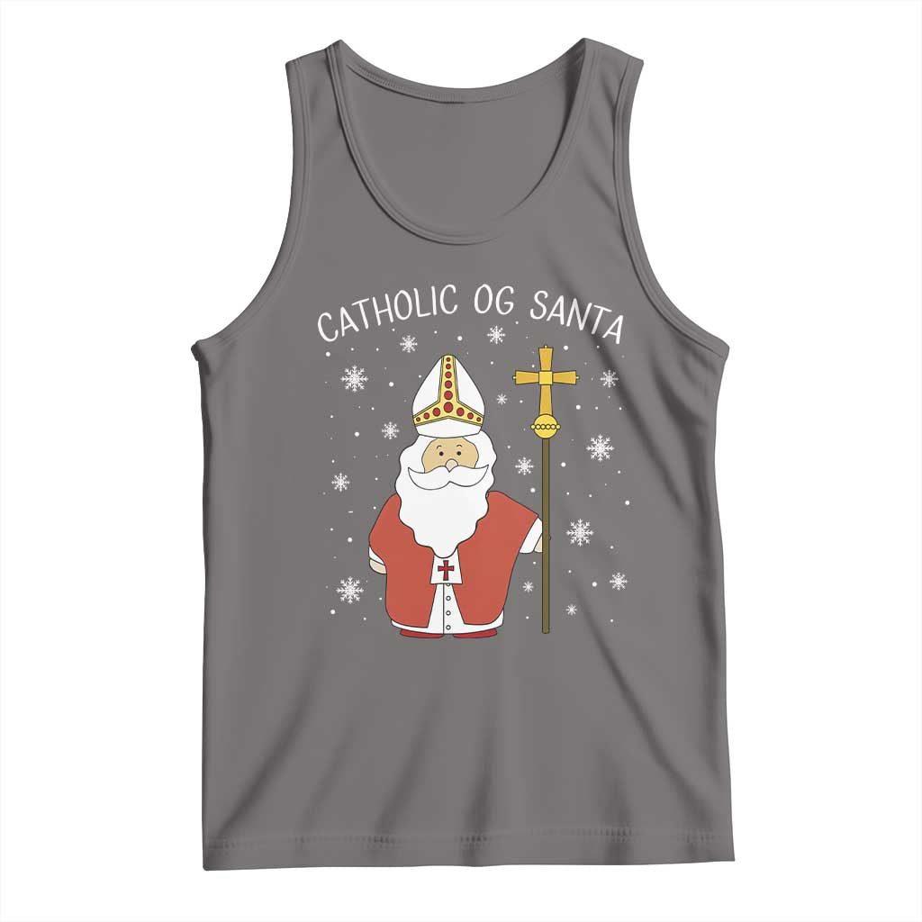 Saint Nicholas Catholic Christmas Tank Top TS14 Deep Heather Print Your Wear